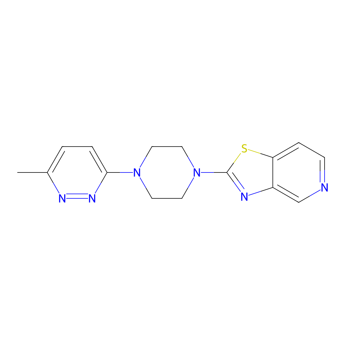 3-Methyl-6-(4-{[1,3]thiazolo[4,5-c]pyridin-2-yl}piperazin-1-yl)pyridazine molecular structure, CAS 2380071-79-2