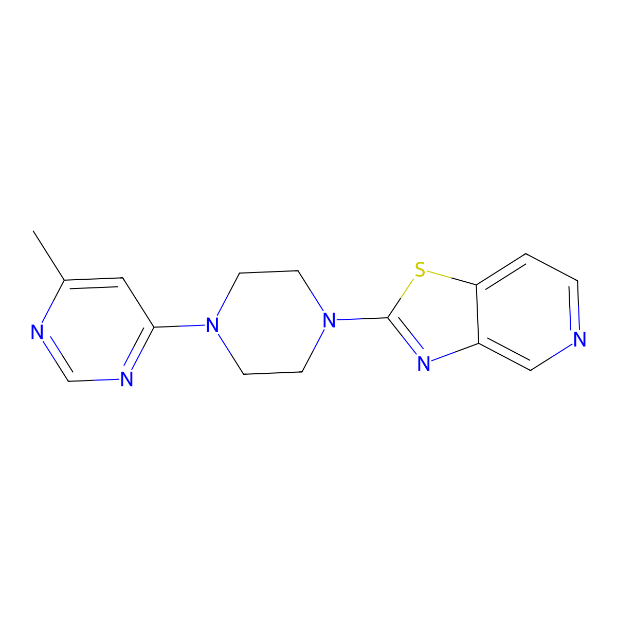 4-Methyl-6-(4-{[1,3]thiazolo[4,5-c]pyridin-2-yl}piperazin-1-yl)pyrimidine molecular structure, CAS 2380071-85-0