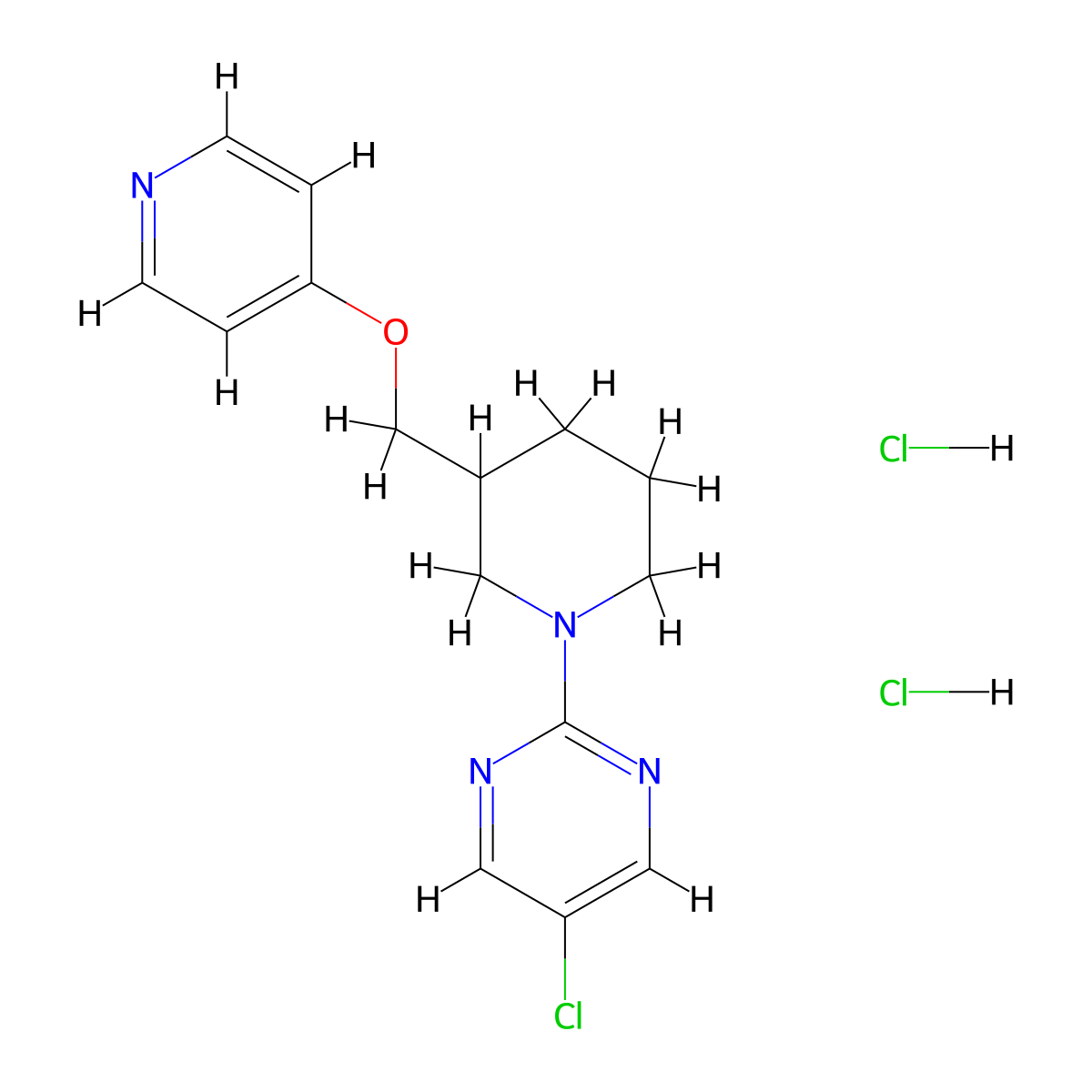 5-Chloro-2-{3-[(pyridin-4-yloxy)methyl]piperidin-1-yl}pyrimidine dihydrochloride molecular structure, CAS 2380071-91-8