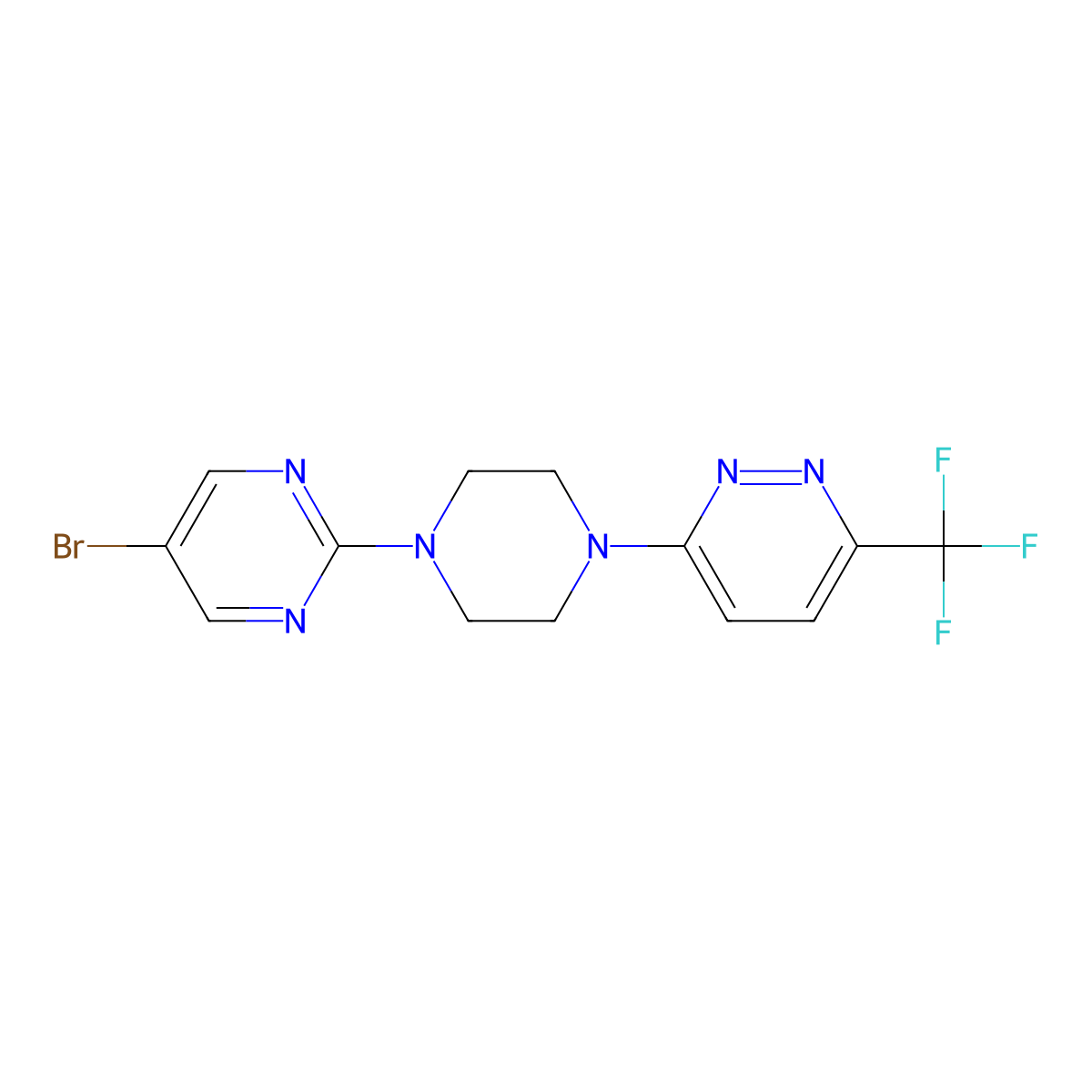 3-[4-(5-Bromopyrimidin-2-yl)piperazin-1-yl]-6-(trifluoromethyl)pyridazine molecular structure, CAS 2380071-92-9