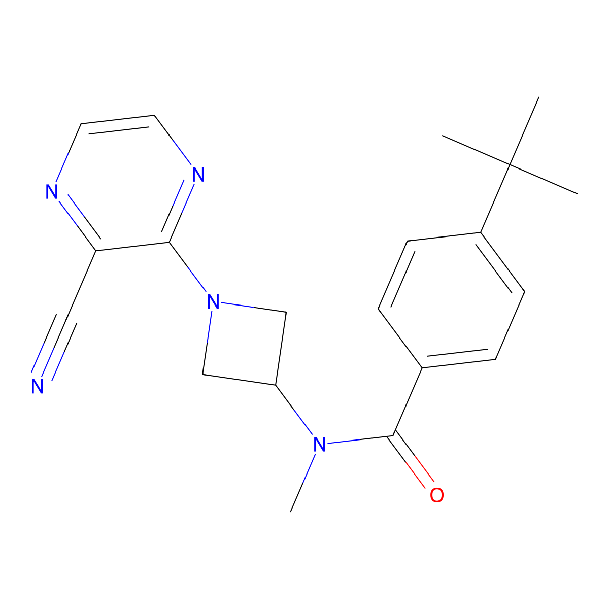 4-Tert-butyl-N-[1-(3-cyanopyrazin-2-yl)azetidin-3-yl]-N-methylbenzamide molecular structure, CAS 2380071-98-5
