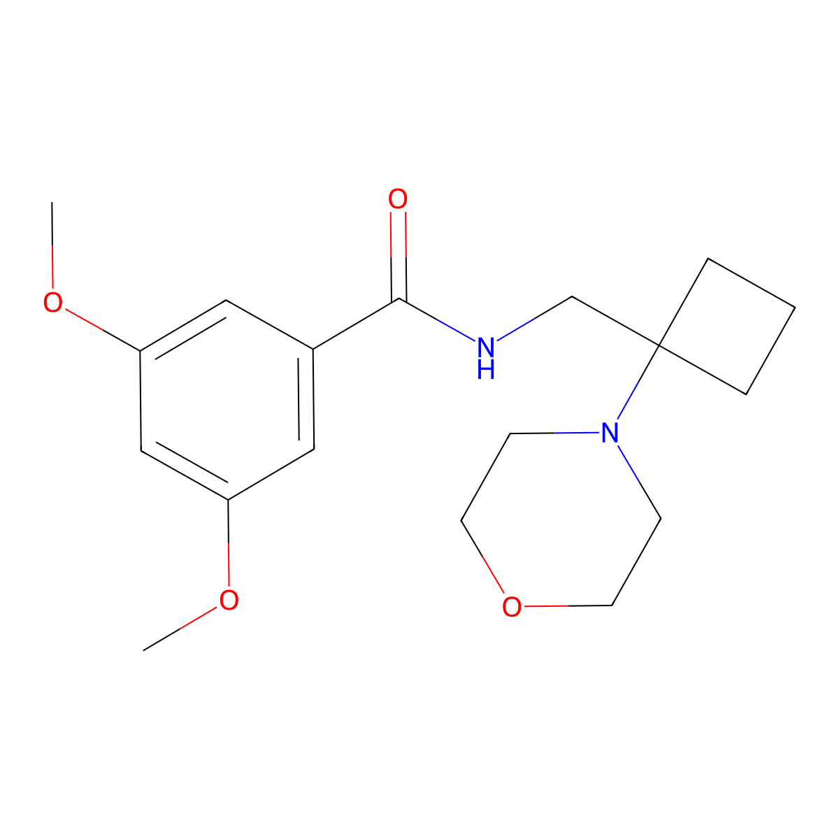3,5-dimethoxy-N-{[1-(morpholin-4-yl)cyclobutyl]methyl}benzamide molecular structure, CAS 2380071-99-6