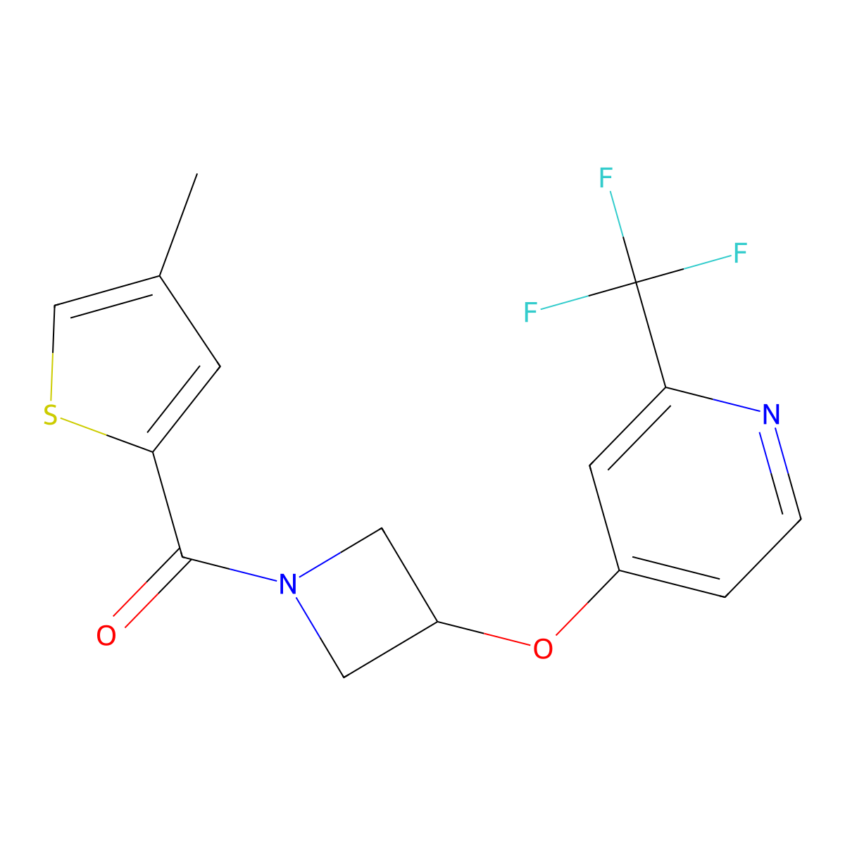 4-{[1-(4-Methylthiophene-2-carbonyl)azetidin-3-yl]oxy}-2-(trifluoromethyl)pyridine molecular structure, CAS 2380072-03-5