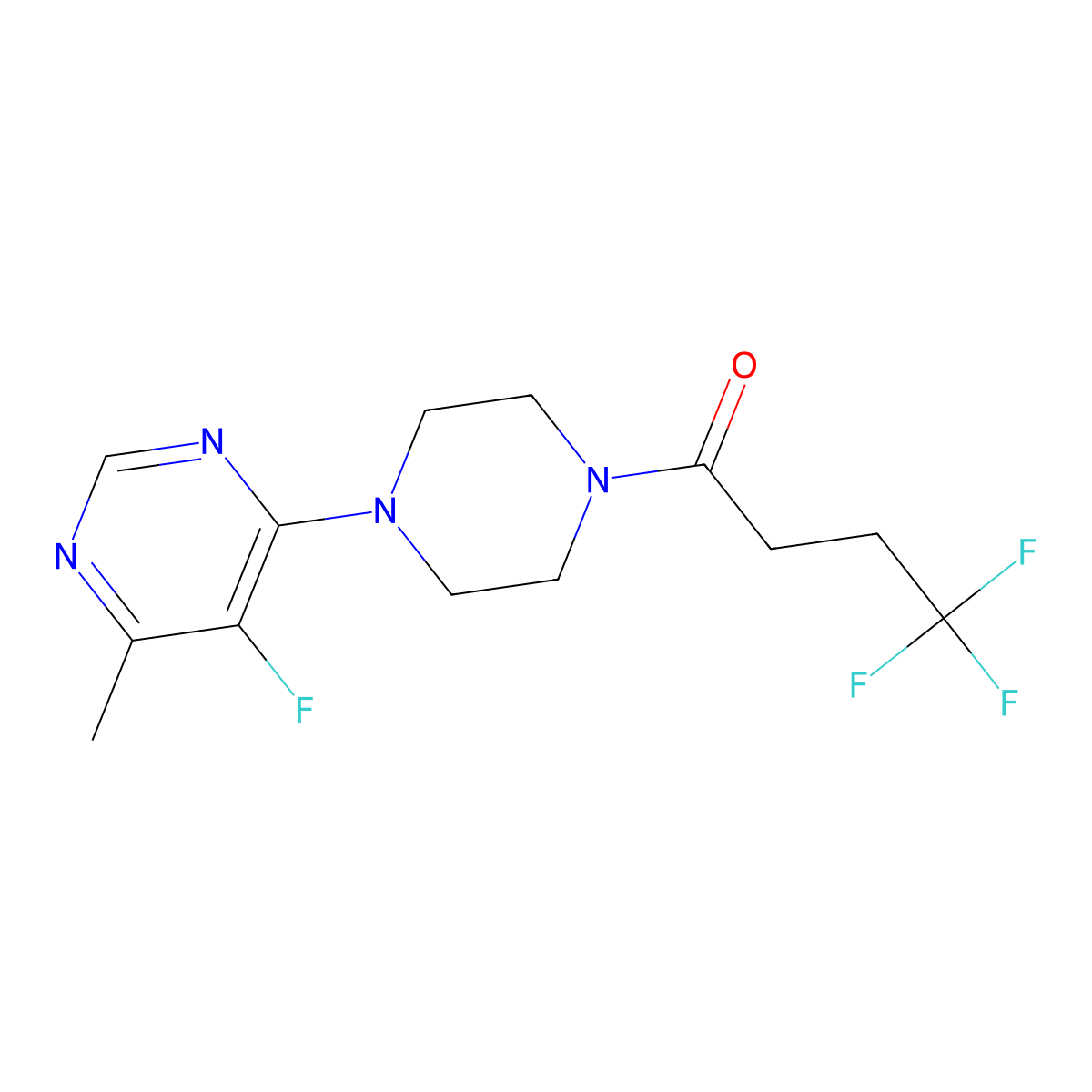 4,4,4-Trifluoro-1-[4-(5-fluoro-6-methylpyrimidin-4-yl)piperazin-1-yl]butan-1-one molecular structure, CAS 2380072-06-8