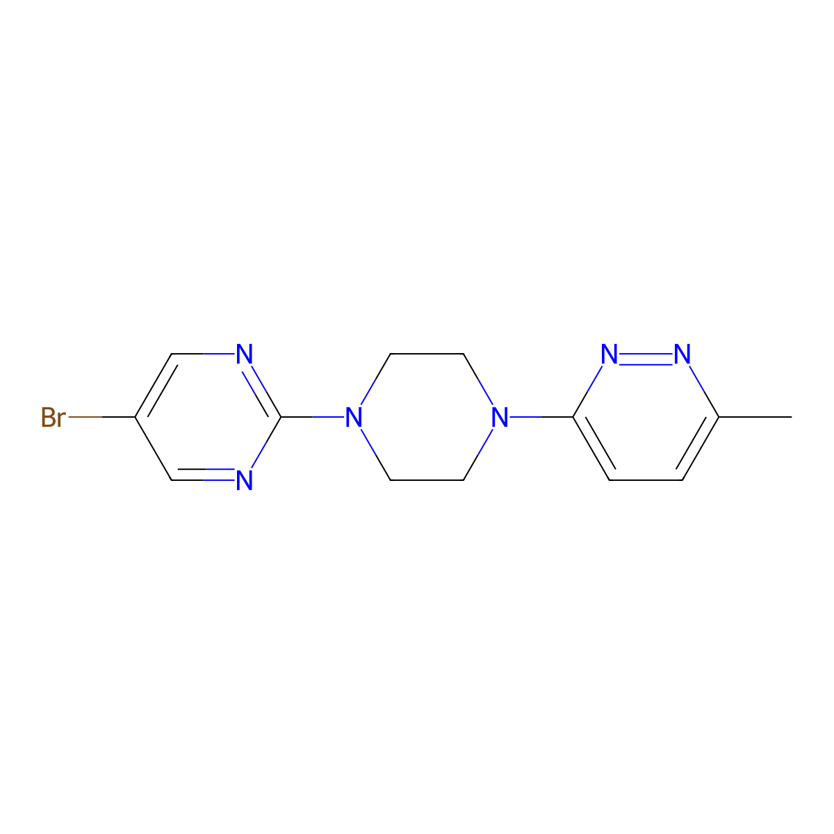 3-[4-(5-Bromopyrimidin-2-yl)piperazin-1-yl]-6-methylpyridazine molecular structure, CAS 2380072-12-6