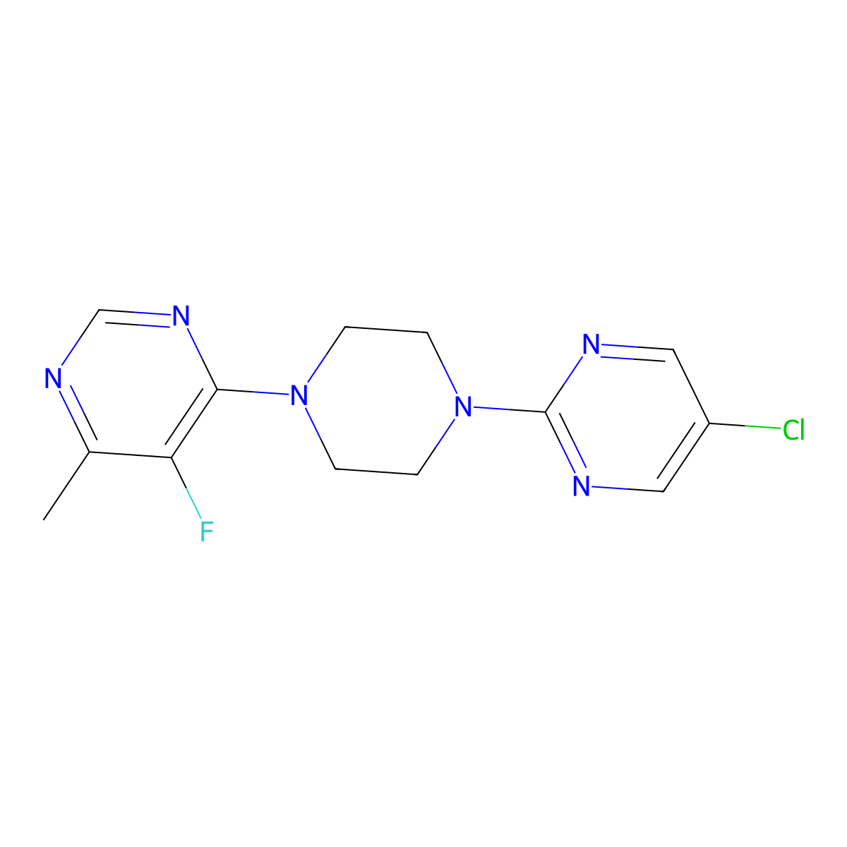 4-[4-(5-Chloropyrimidin-2-yl)piperazin-1-yl]-5-fluoro-6-methylpyrimidine molecular structure, CAS 2380072-13-7