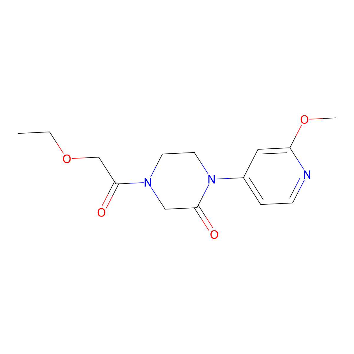 4-(2-Ethoxyacetyl)-1-(2-methoxypyridin-4-yl)piperazin-2-one molecular structure, CAS 2380077-22-3
