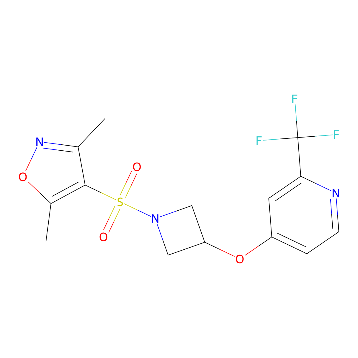 4-({1-[(3,5-Dimethyl-1,2-oxazol-4-yl)sulfonyl]azetidin-3-yl}oxy)-2-(trifluoromethyl)pyridine molecular structure, CAS 2380077-25-6
