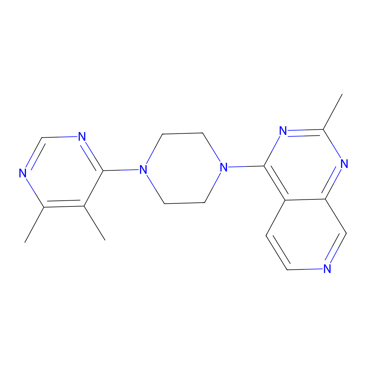 4,5-Dimethyl-6-(4-{2-methylpyrido[3,4-d]pyrimidin-4-yl}piperazin-1-yl)pyrimidine molecular structure, CAS 2380077-26-7