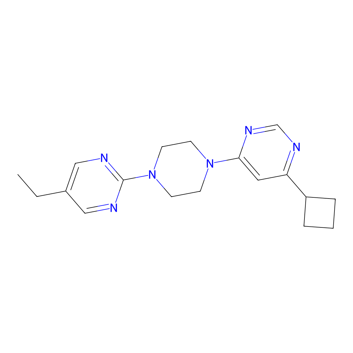 4-Cyclobutyl-6-[4-(5-ethylpyrimidin-2-yl)piperazin-1-yl]pyrimidine molecular structure, CAS 2380077-41-6