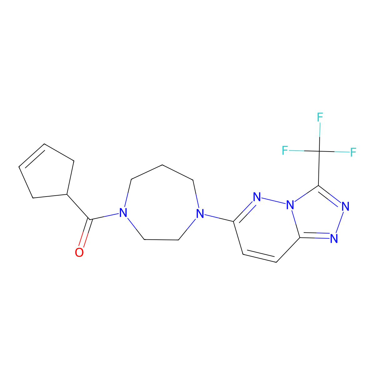1-(Cyclopent-3-ene-1-carbonyl)-4-[3-(trifluoromethyl)-[1,2,4]triazolo[4,3-b]pyridazin-6-yl]-1,4-diazepane molecular structure, CAS 2380077-55-2
