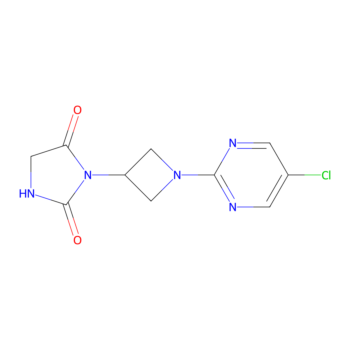 3-[1-(5-Chloropyrimidin-2-yl)azetidin-3-yl]imidazolidine-2,4-dione molecular structure, CAS 2380077-57-4