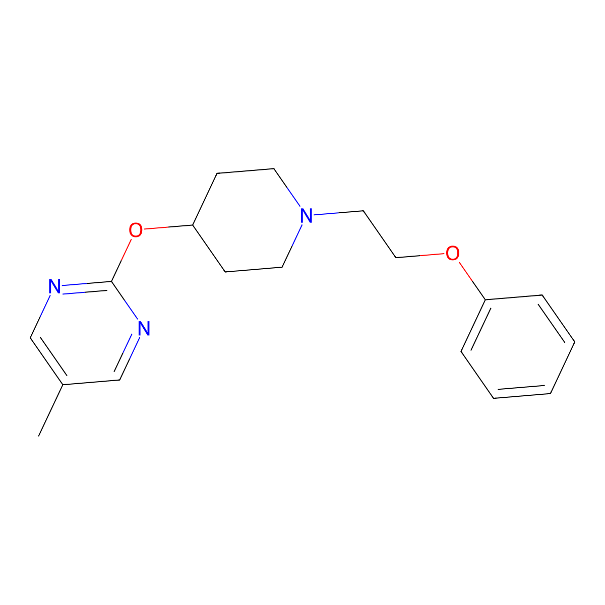 5-Methyl-2-{[1-(2-phenoxyethyl)piperidin-4-yl]oxy}pyrimidine molecular structure, CAS 2380077-59-6