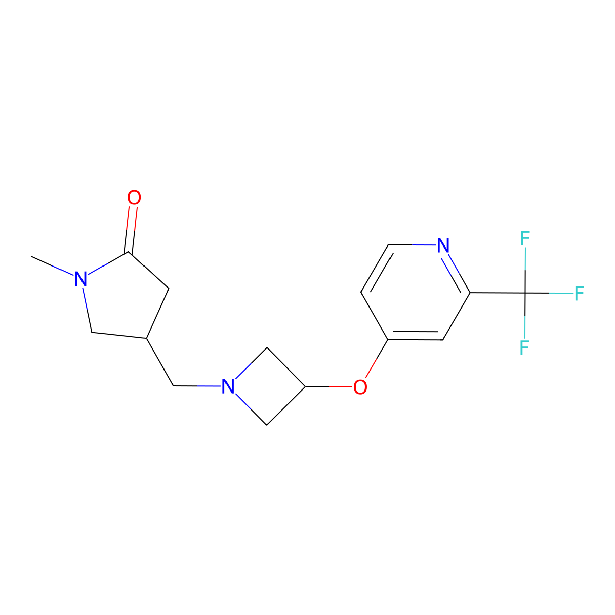 1-Methyl-4-[(3-{[2-(trifluoromethyl)pyridin-4-yl]oxy}azetidin-1-yl)methyl]pyrrolidin-2-one molecular structure, CAS 2380077-60-9