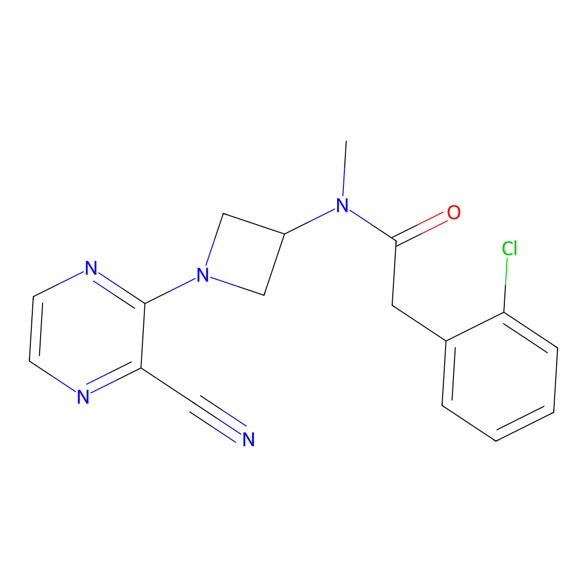 2-(2-Chlorophenyl)-N-[1-(3-cyanopyrazin-2-yl)azetidin-3-yl]-N-methylacetamide molecular structure, CAS 2380077-64-3