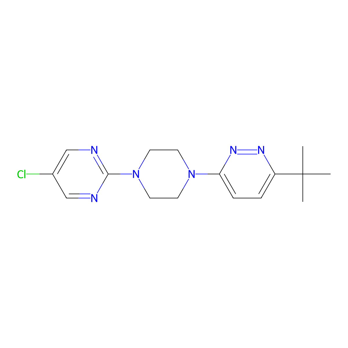 3-Tert-butyl-6-[4-(5-chloropyrimidin-2-yl)piperazin-1-yl]pyridazine molecular structure, CAS 2380077-69-8