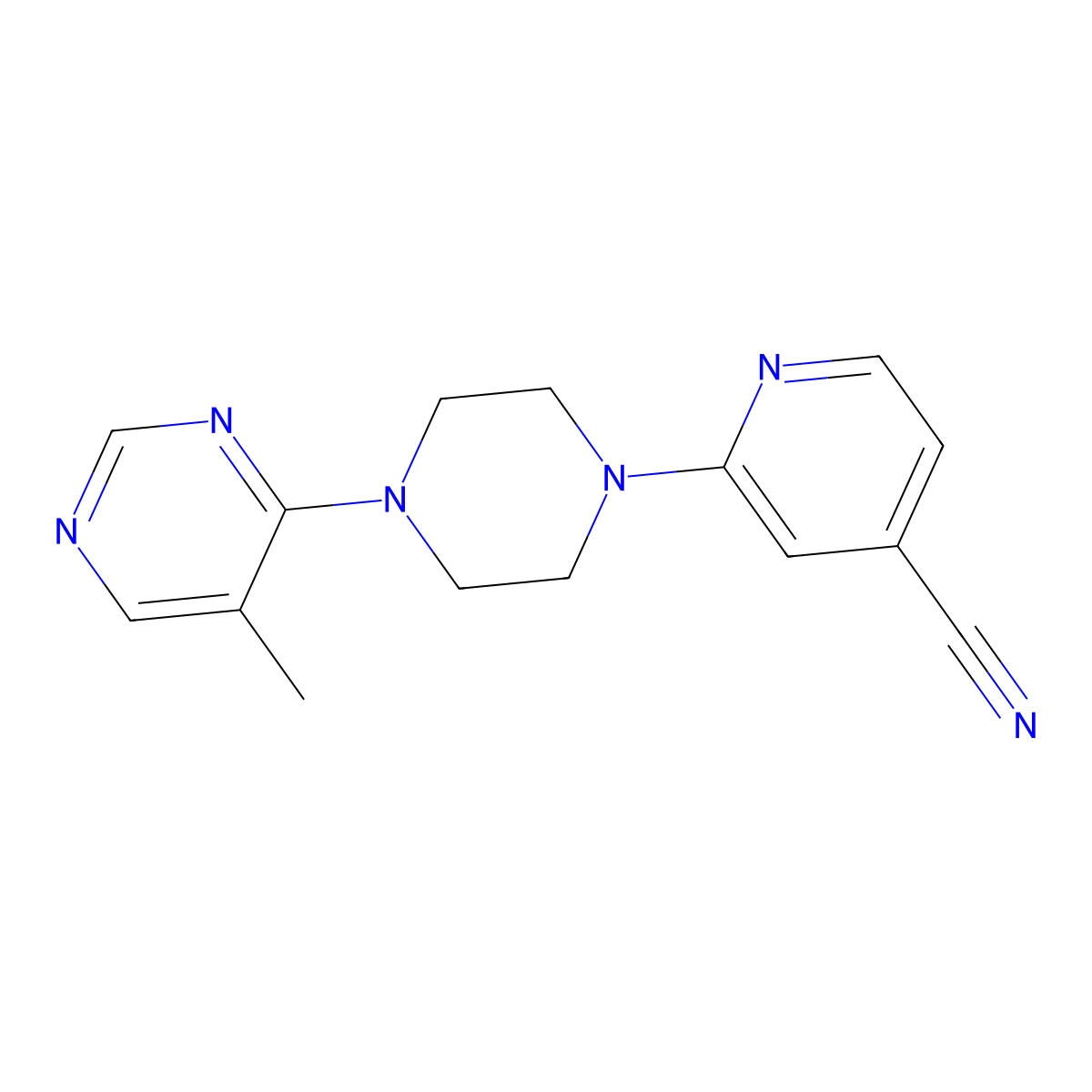 2-[4-(5-Methylpyrimidin-4-yl)piperazin-1-yl]pyridine-4-carbonitrile molecular structure, CAS 2380077-70-1