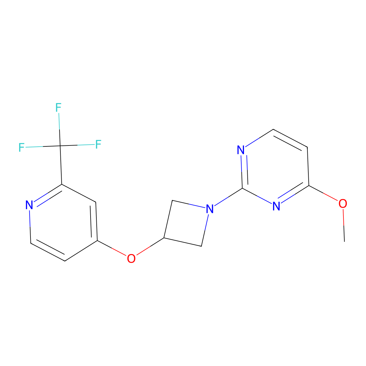 4-Methoxy-2-(3-{[2-(trifluoromethyl)pyridin-4-yl]oxy}azetidin-1-yl)pyrimidine molecular structure, CAS 2380077-83-6