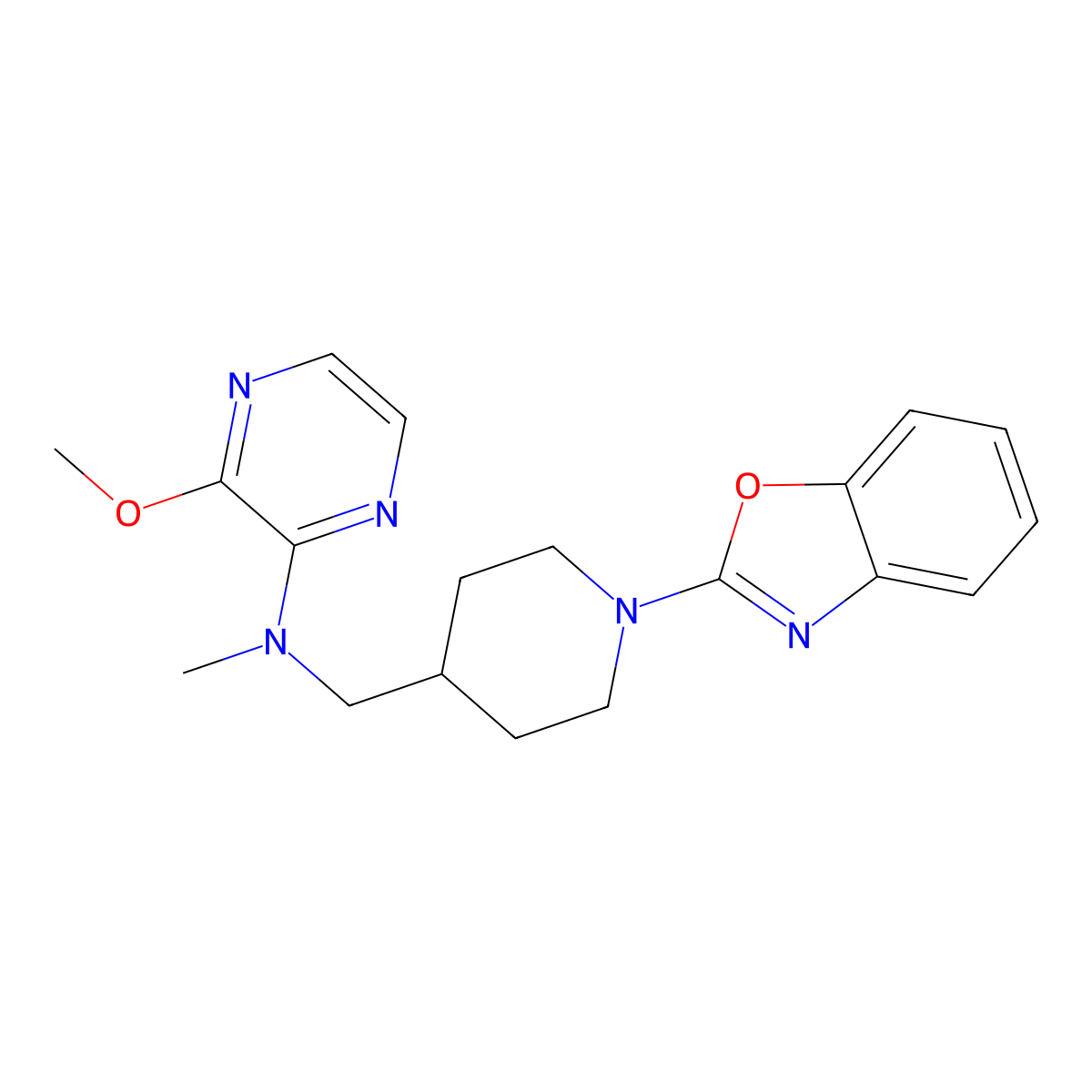 N-{[1-(1,3-benzoxazol-2-yl)piperidin-4-yl]methyl}-3-methoxy-N-methylpyrazin-2-amine molecular structure, CAS 2380078-17-9