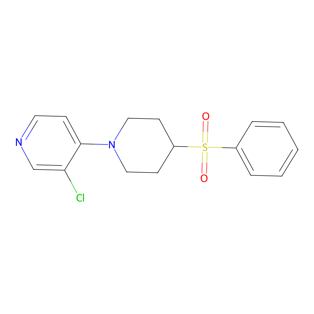 4-[4-(Benzenesulfonyl)piperidin-1-yl]-3-chloropyridine molecular structure, CAS 2380078-29-3