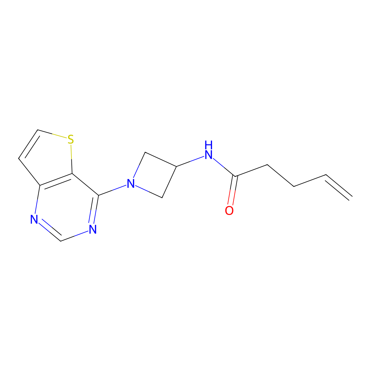 N-(1-{thieno[3,2-d]pyrimidin-4-yl}azetidin-3-yl)pent-4-enamide molecular structure, CAS 2380078-36-2