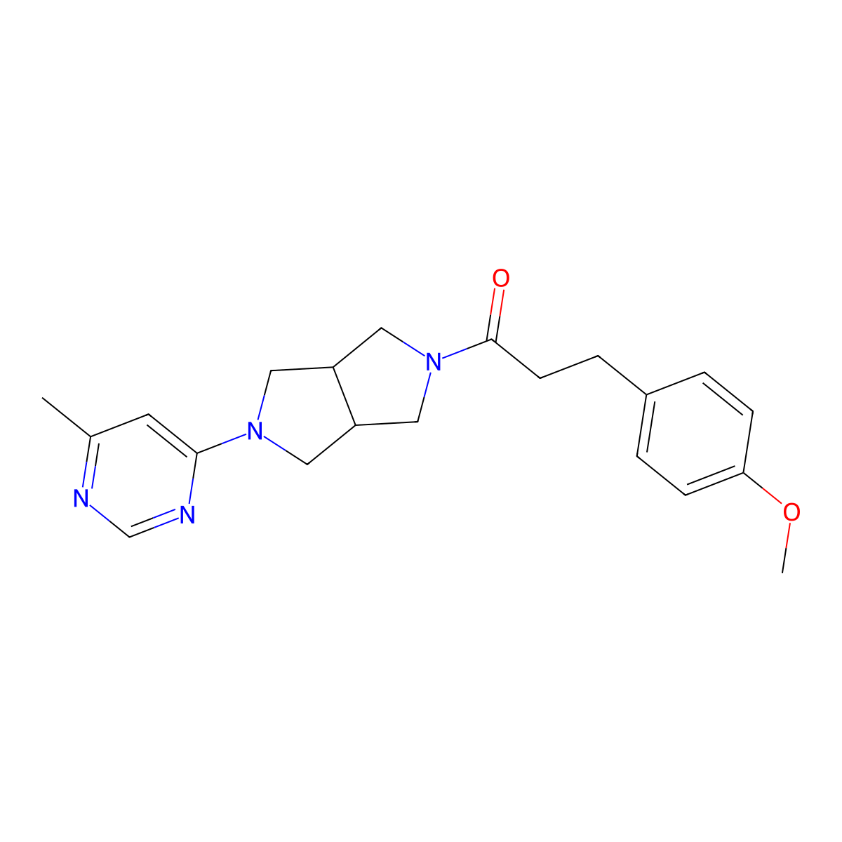 3-(4-Methoxyphenyl)-1-[5-(6-methylpyrimidin-4-yl)-octahydropyrrolo[3,4-c]pyrrol-2-yl]propan-1-one molecular structure, CAS 2380078-45-3