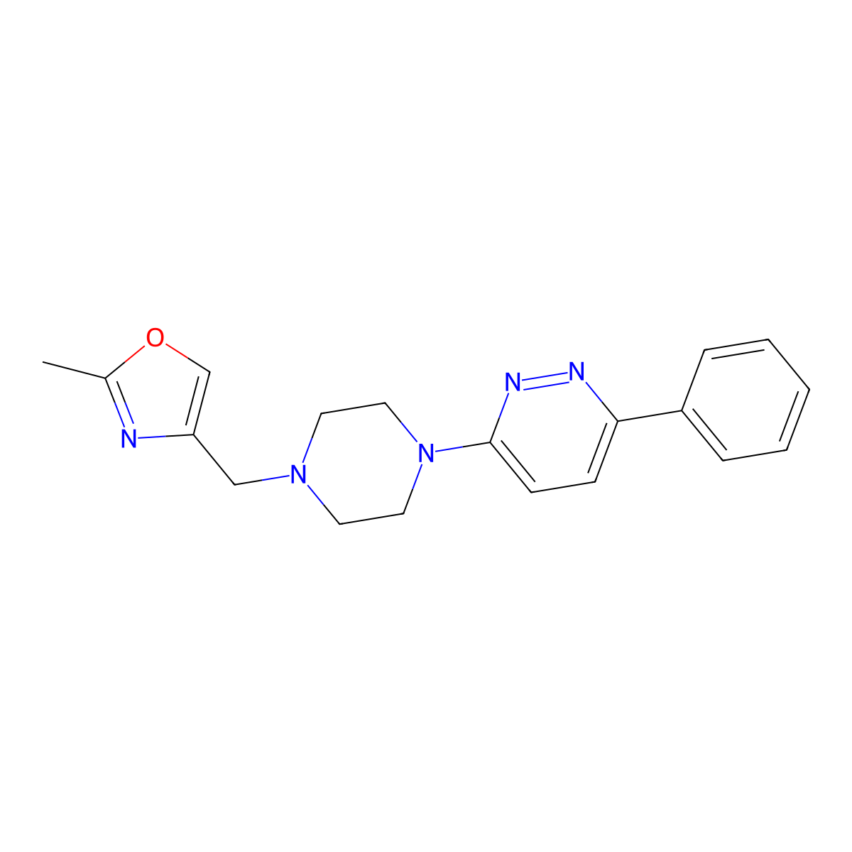3-{4-[(2-Methyl-1,3-oxazol-4-yl)methyl]piperazin-1-yl}-6-phenylpyridazine molecular structure, CAS 2380078-46-4
