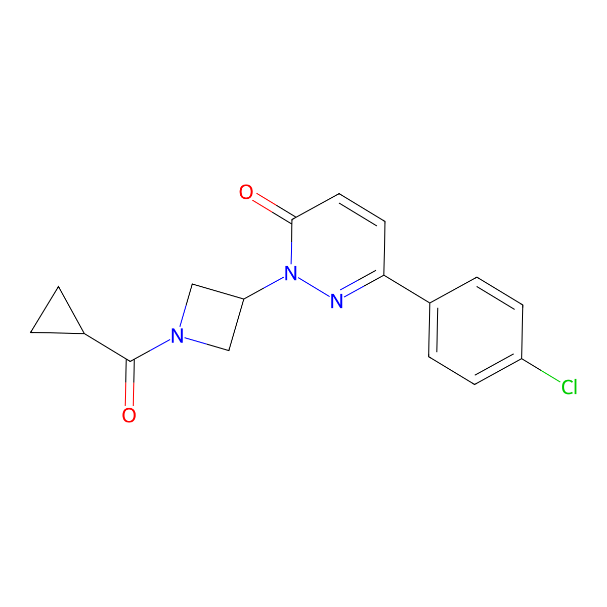 6-(4-Chlorophenyl)-2-(1-cyclopropanecarbonylazetidin-3-yl)-2,3-dihydropyridazin-3-one molecular structure, CAS 2380078-52-2