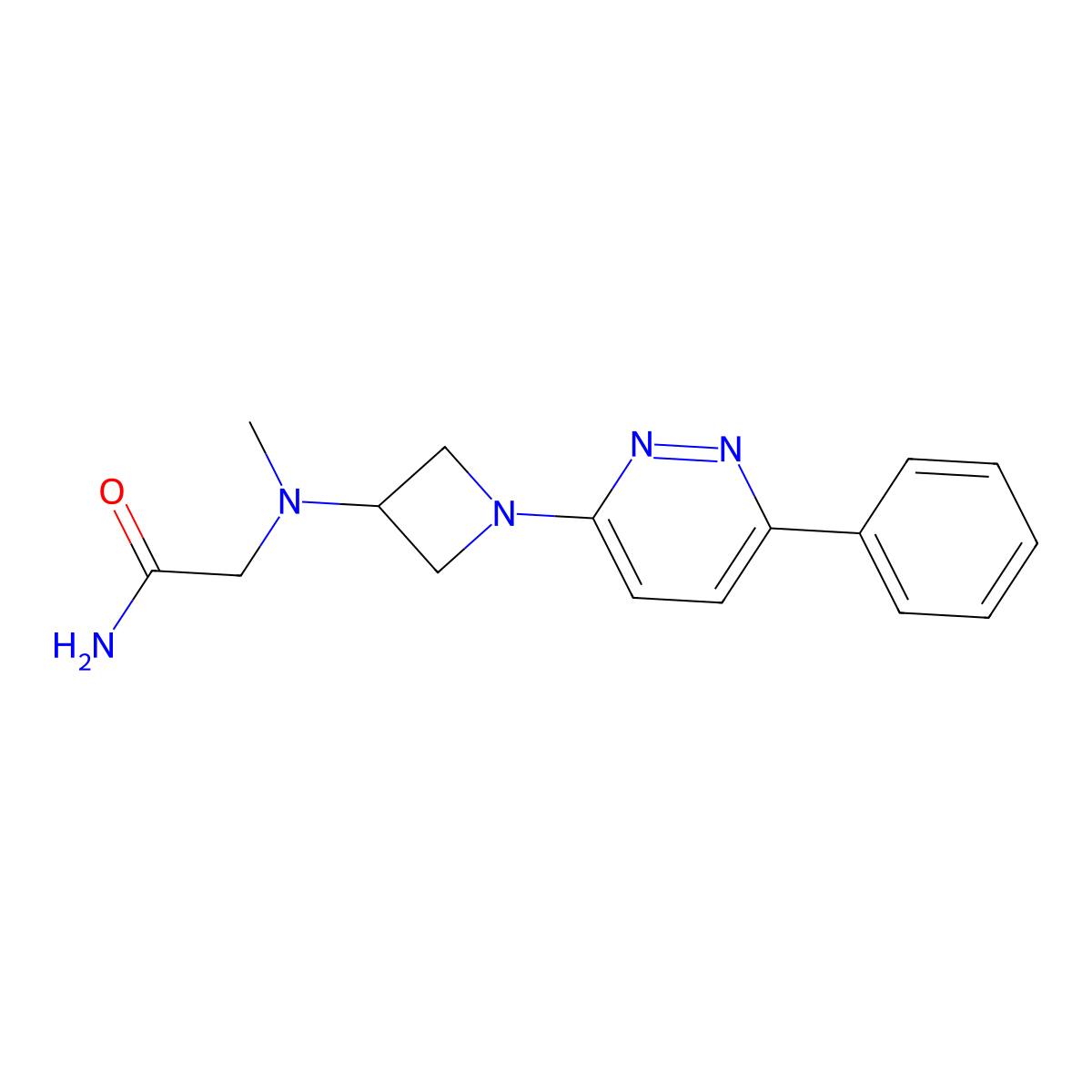 2-{Methyl[1-(6-phenylpyridazin-3-yl)azetidin-3-yl]amino}acetamide molecular structure, CAS 2380078-61-3