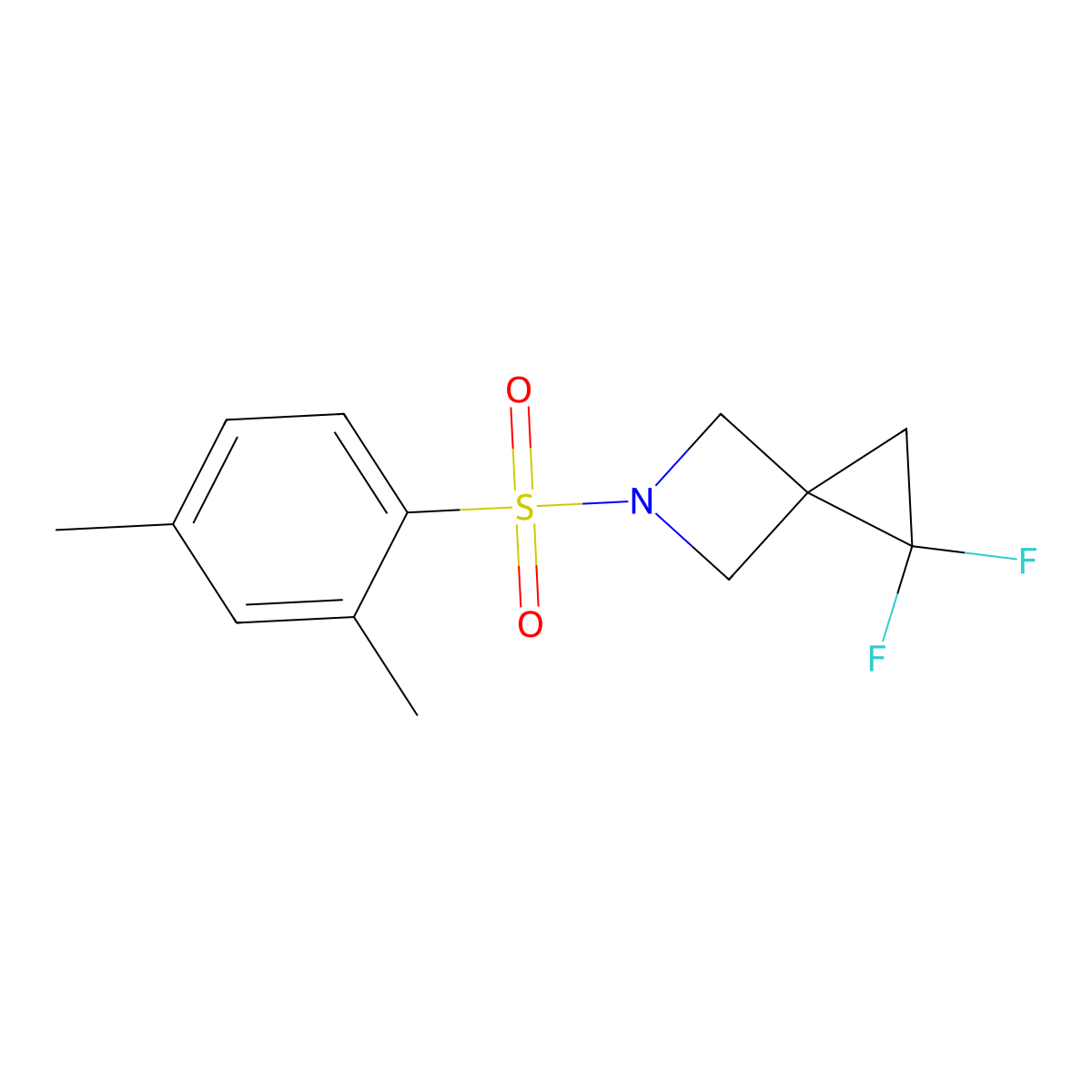 5-(2,4-Dimethylbenzenesulfonyl)-1,1-difluoro-5-azaspiro[2.3]hexane molecular structure, CAS 2380078-68-0