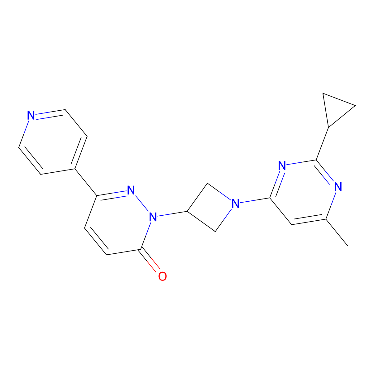 2-[1-(2-Cyclopropyl-6-methylpyrimidin-4-yl)azetidin-3-yl]-6-(pyridin-4-yl)-2,3-dihydropyridazin-3-one molecular structure, CAS 2380078-73-7