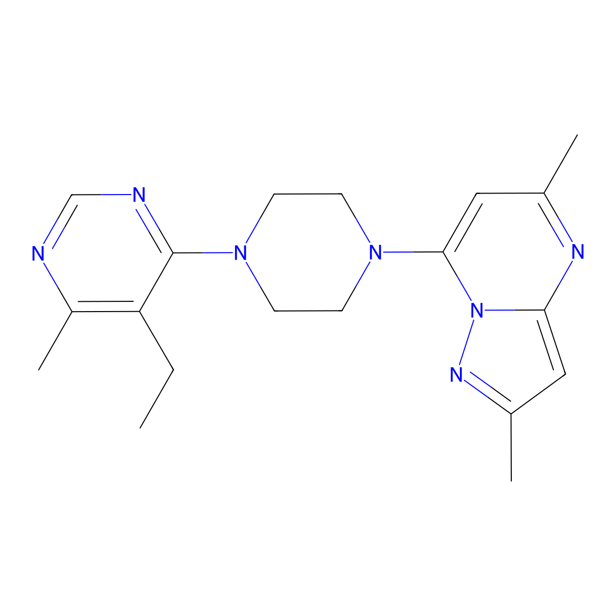 4-(4-{2,5-Dimethylpyrazolo[1,5-a]pyrimidin-7-yl}piperazin-1-yl)-5-ethyl-6-methylpyrimidine molecular structure, CAS 2380078-76-0