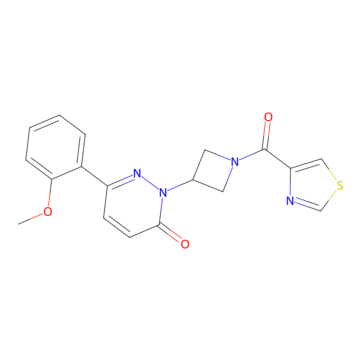 6-(2-Methoxyphenyl)-2-[1-(1,3-thiazole-4-carbonyl)azetidin-3-yl]-2,3-dihydropyridazin-3-one molecular structure, CAS 2380078-79-3