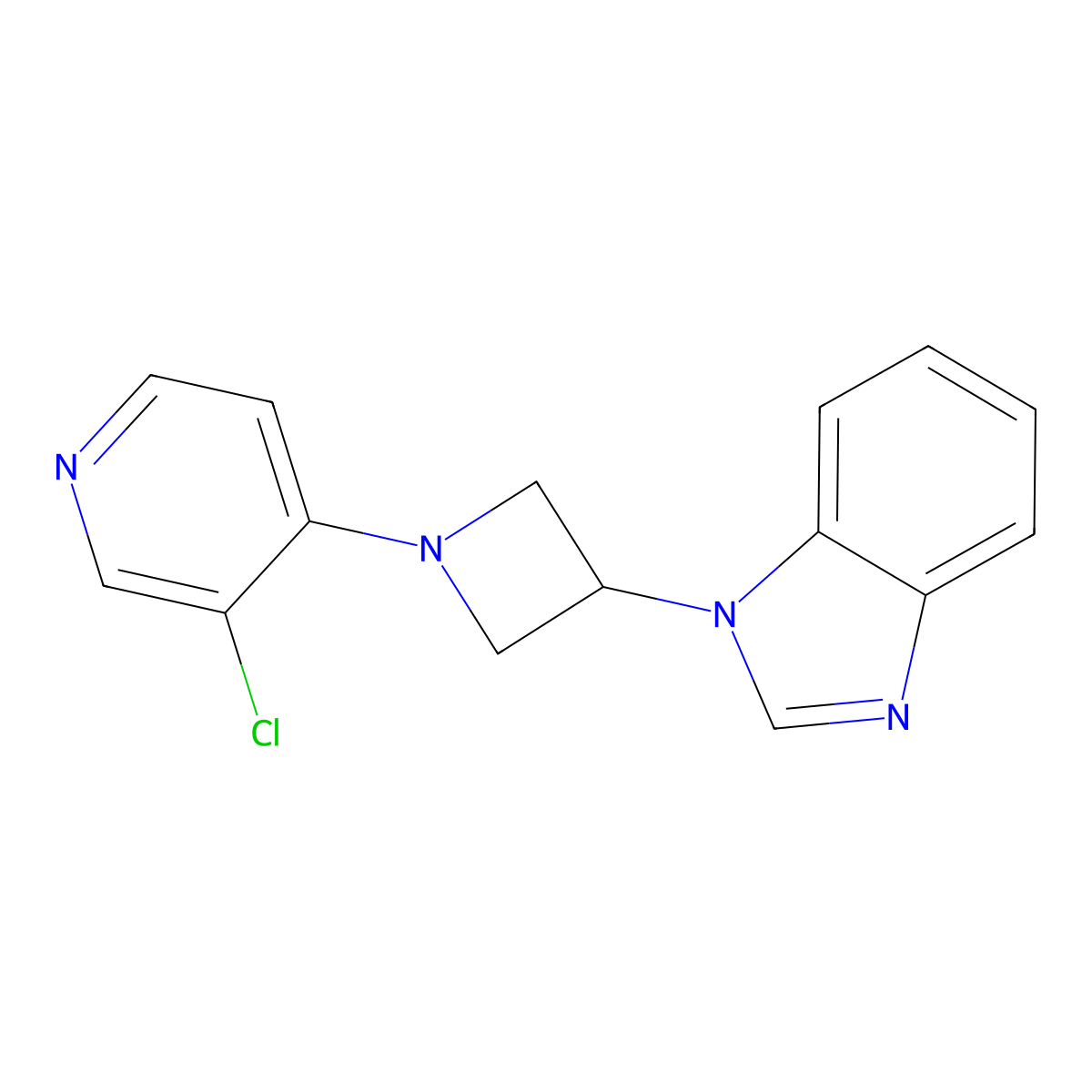1-[1-(3-chloropyridin-4-yl)azetidin-3-yl]-1H-1,3-benzodiazole molecular structure, CAS 2380078-83-9