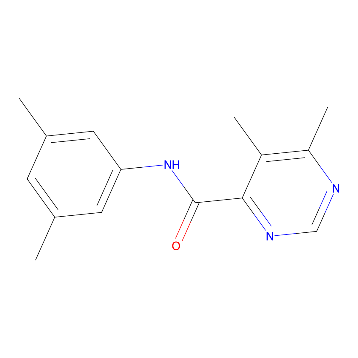 N-(3,5-Dimethylphenyl)-5,6-dimethylpyrimidine-4-carboxamide molecular structure, CAS 2380078-88-4