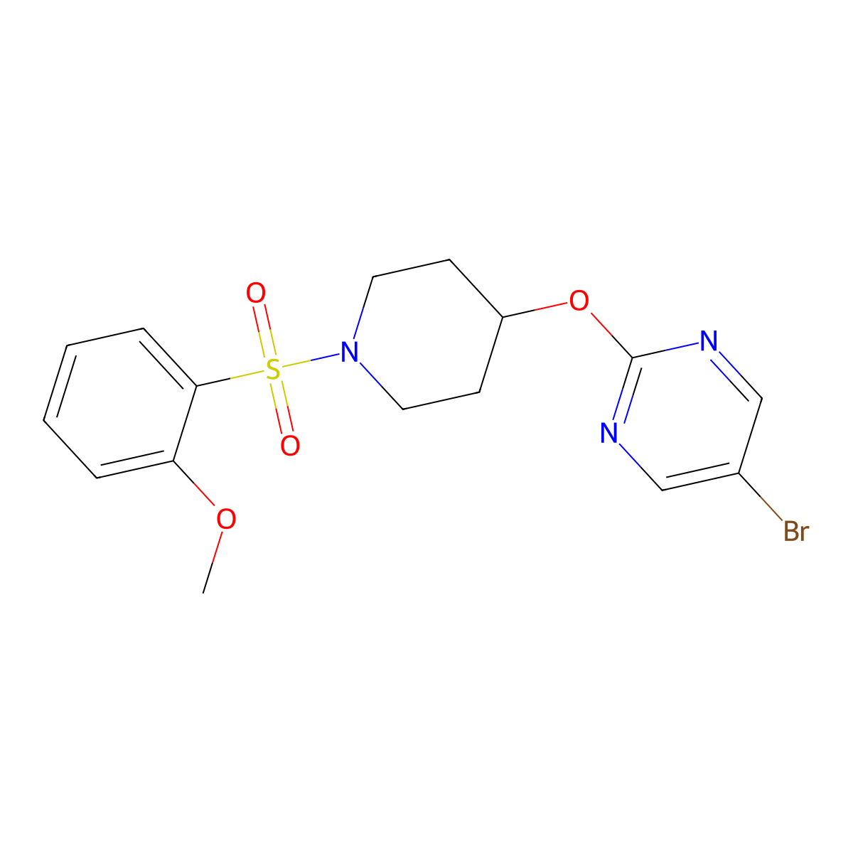5-Bromo-2-{[1-(2-methoxybenzenesulfonyl)piperidin-4-yl]oxy}pyrimidine molecular structure, CAS 2380078-94-2