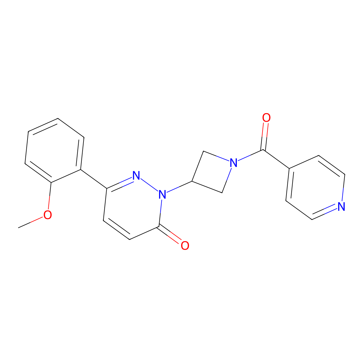 6-(2-Methoxyphenyl)-2-[1-(pyridine-4-carbonyl)azetidin-3-yl]-2,3-dihydropyridazin-3-one molecular structure, CAS 2380078-96-4