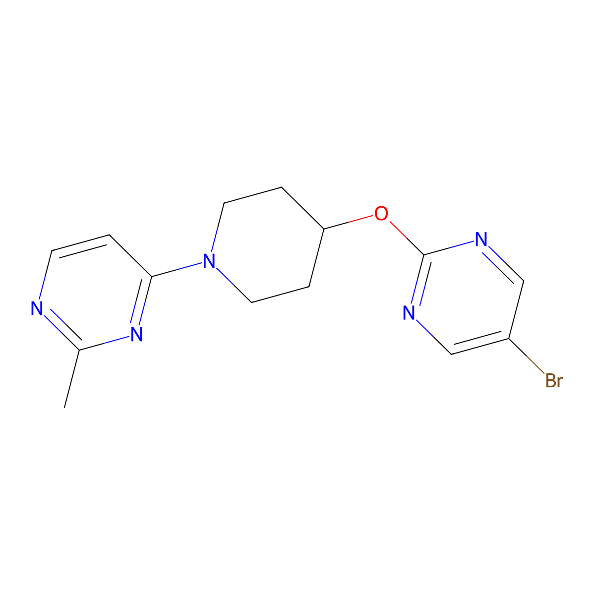 4-{4-[(5-Bromopyrimidin-2-yl)oxy]piperidin-1-yl}-2-methylpyrimidine molecular structure, CAS 2380079-06-9