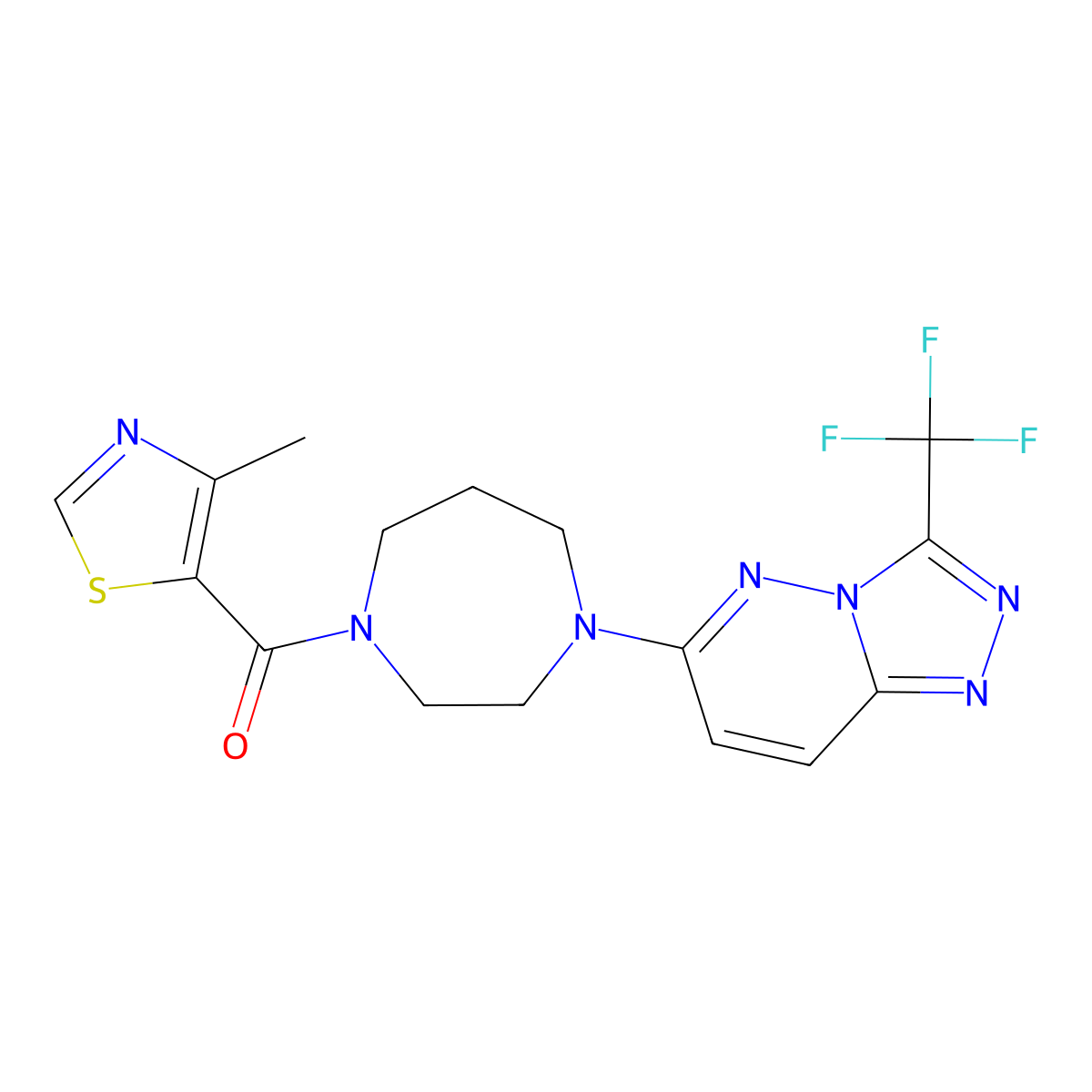 1-(4-Methyl-1,3-thiazole-5-carbonyl)-4-[3-(trifluoromethyl)-[1,2,4]triazolo[4,3-b]pyridazin-6-yl]-1,4-diazepane molecular structure, CAS 2380079-17-2