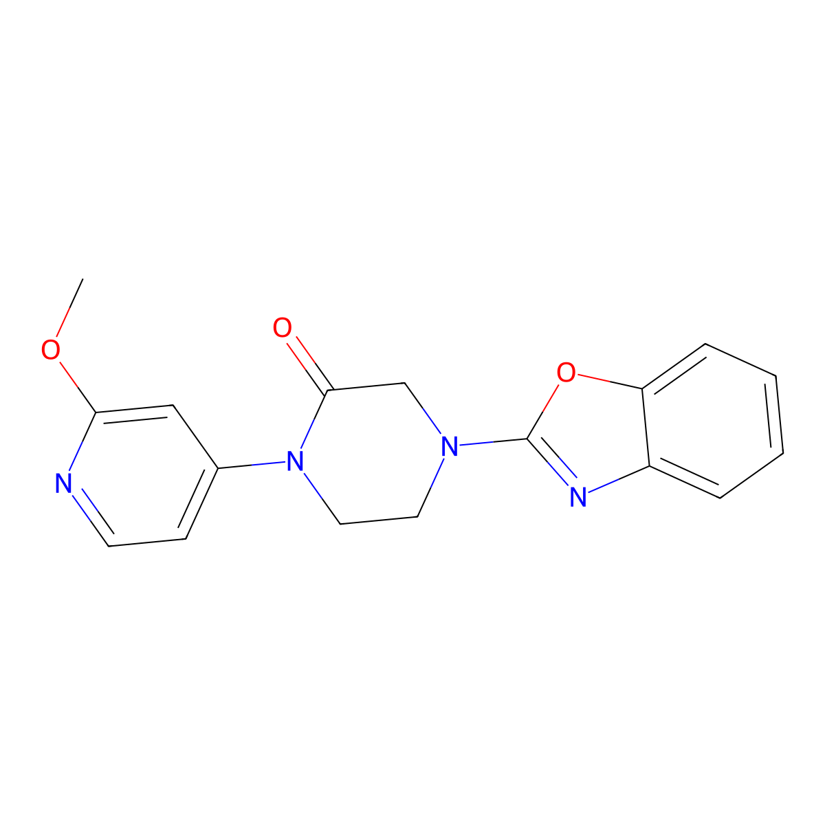 4-(1,3-Benzoxazol-2-yl)-1-(2-methoxypyridin-4-yl)piperazin-2-one molecular structure, CAS 2380079-25-2
