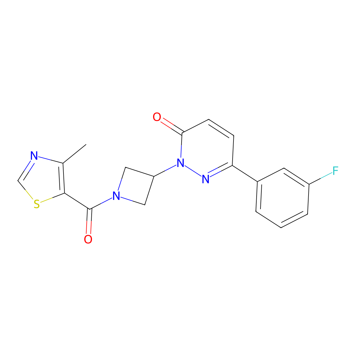 6-(3-Fluorophenyl)-2-[1-(4-methyl-1,3-thiazole-5-carbonyl)azetidin-3-yl]-2,3-dihydropyridazin-3-one molecular structure, CAS 2380079-27-4