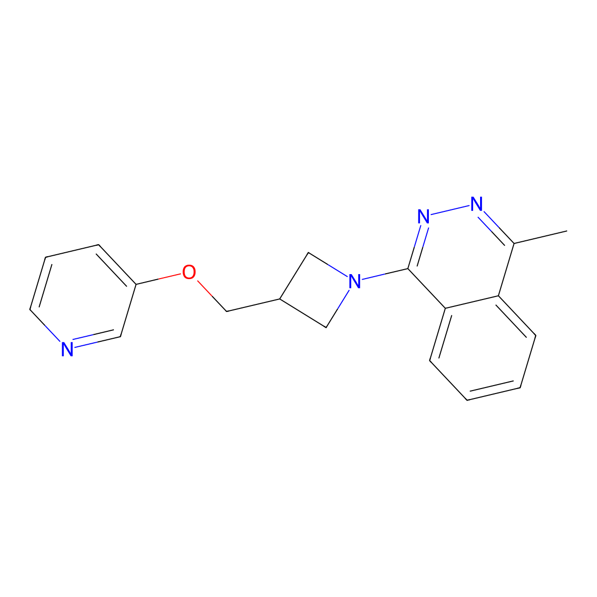 1-Methyl-4-{3-[(pyridin-3-yloxy)methyl]azetidin-1-yl}phthalazine molecular structure, CAS 2380079-34-3