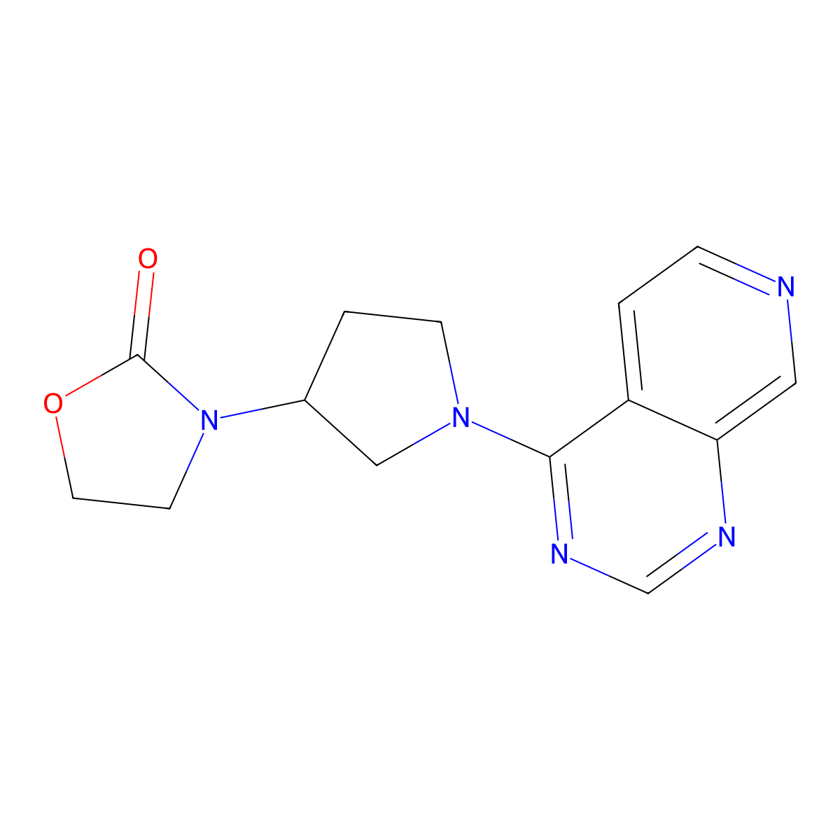 3-(1-{Pyrido[3,4-d]pyrimidin-4-yl}pyrrolidin-3-yl)-1,3-oxazolidin-2-one molecular structure, CAS 2380079-40-1