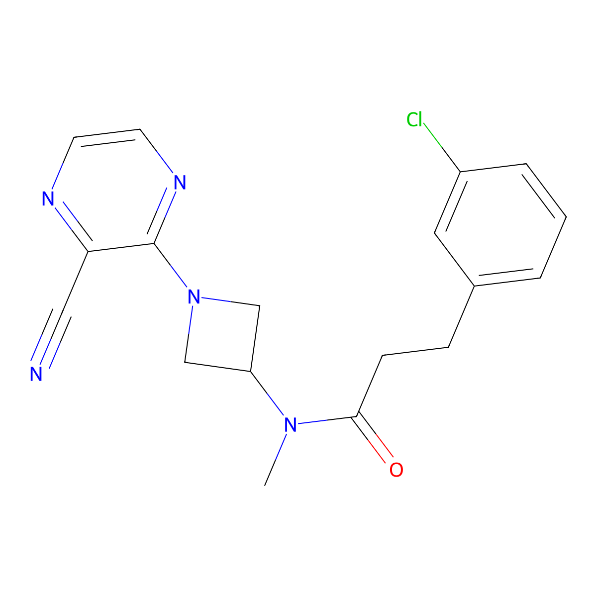 3-(3-Chlorophenyl)-N-[1-(3-cyanopyrazin-2-yl)azetidin-3-yl]-N-methylpropanamide molecular structure, CAS 2380079-43-4