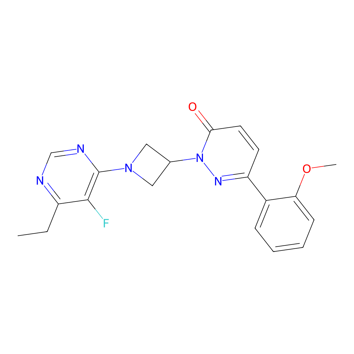 2-[1-(6-Ethyl-5-fluoropyrimidin-4-yl)azetidin-3-yl]-6-(2-methoxyphenyl)-2,3-dihydropyridazin-3-one molecular structure, CAS 2380079-50-3