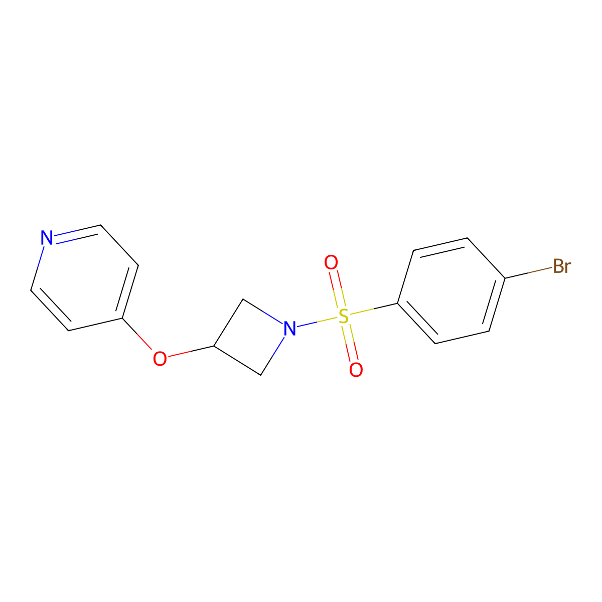 4-{[1-(4-Bromobenzenesulfonyl)azetidin-3-yl]oxy}pyridine molecular structure, CAS 2380079-53-6