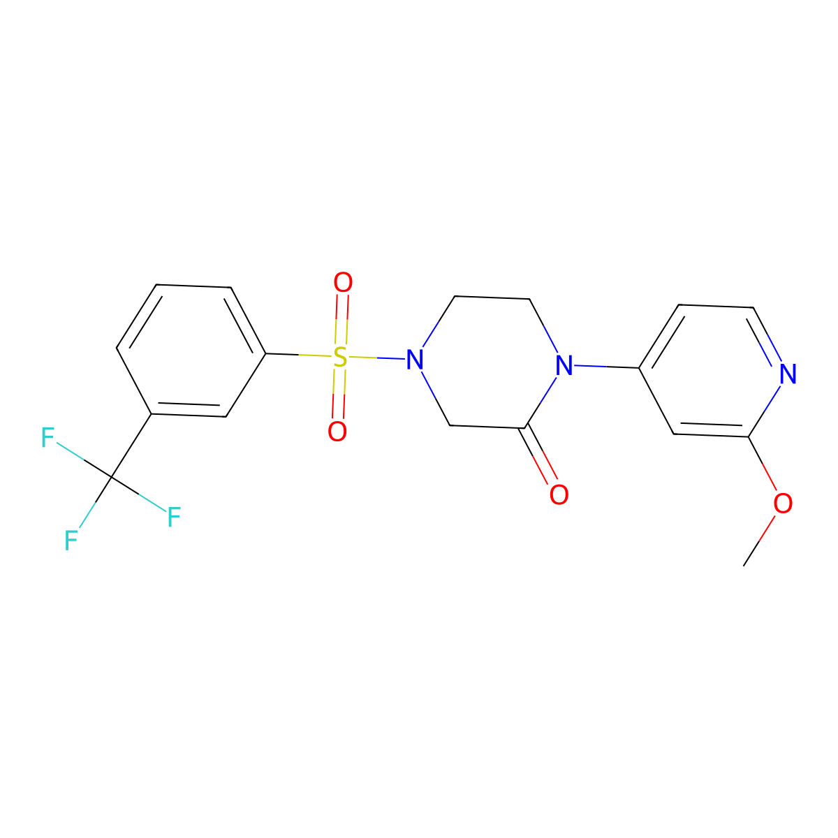 1-(2-Methoxypyridin-4-yl)-4-[3-(trifluoromethyl)benzenesulfonyl]piperazin-2-one molecular structure, CAS 2380079-54-7