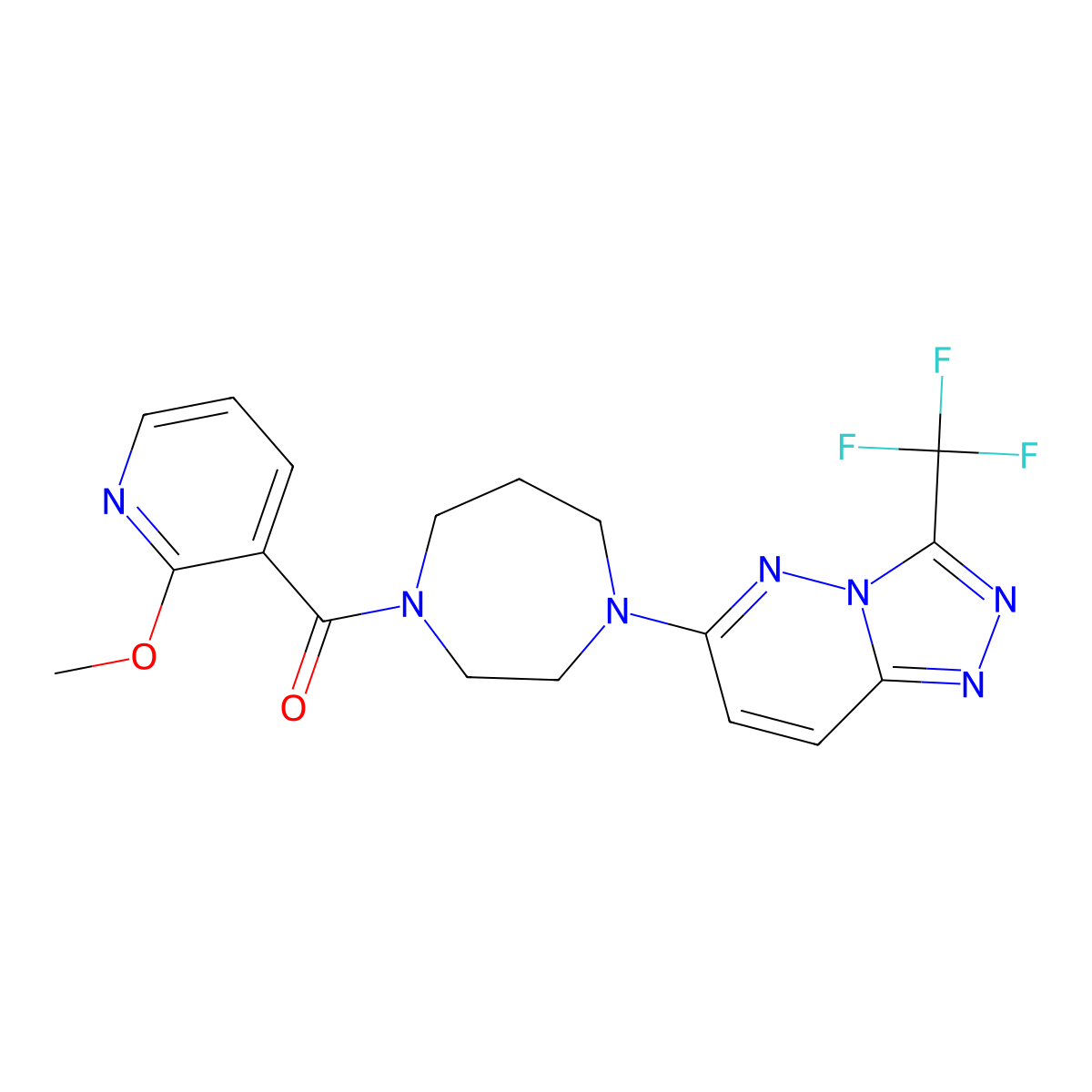 1-(2-Methoxypyridine-3-carbonyl)-4-[3-(trifluoromethyl)-[1,2,4]triazolo[4,3-b]pyridazin-6-yl]-1,4-diazepane molecular structure, CAS 2380079-55-8