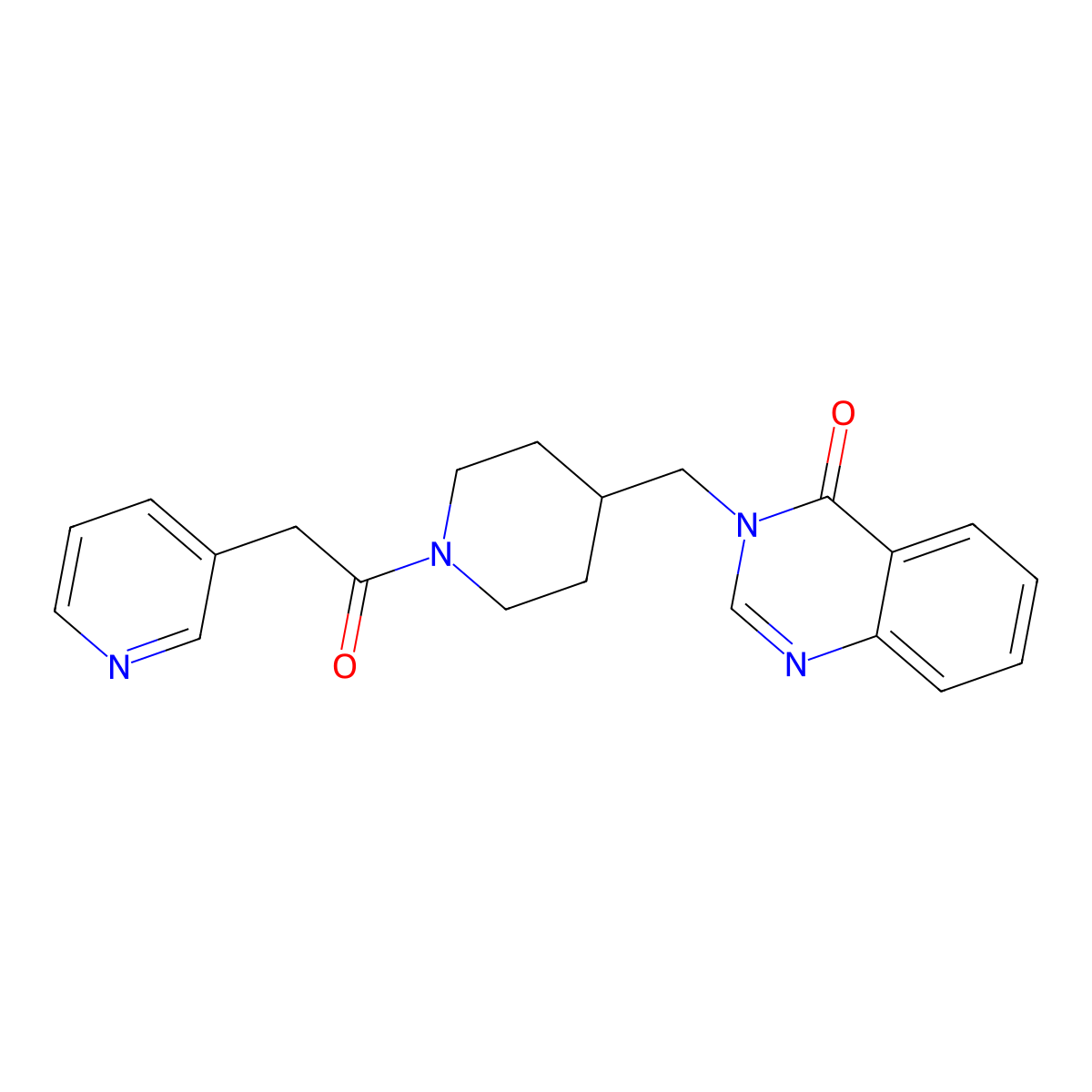 3-({1-[2-(Pyridin-3-yl)acetyl]piperidin-4-yl}methyl)-3,4-dihydroquinazolin-4-one molecular structure, CAS 2380079-56-9