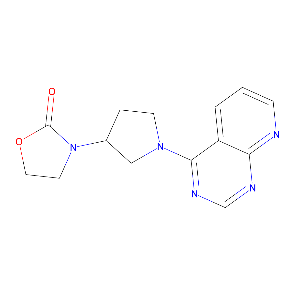 3-(1-{Pyrido[2,3-d]pyrimidin-4-yl}pyrrolidin-3-yl)-1,3-oxazolidin-2-one molecular structure, CAS 2380079-57-0